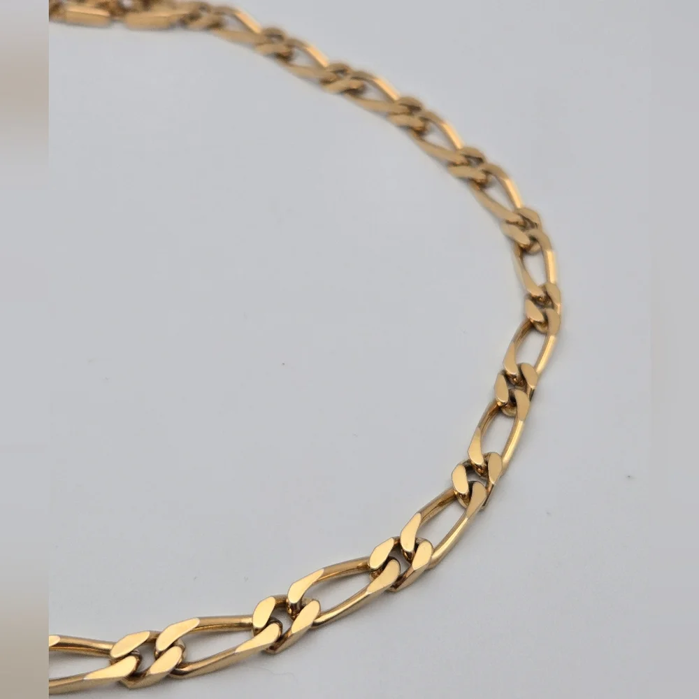 Monet Figaro Chain Necklace Gold Plated Clean Elegant Designer Signed 16'' - Picture 5 of 11